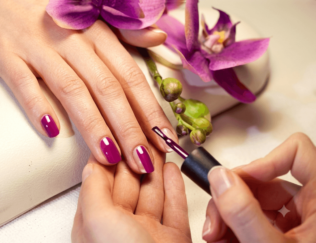 Spa pedicure treatment with flowers and natural elements